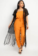 Load image into Gallery viewer, Crocheted Open-front Fringe Kimono
