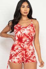 Load image into Gallery viewer, Tie-dye Ruched Drawstring Summer Romper
