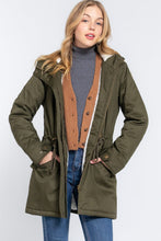 Load image into Gallery viewer, Fleece Lined Fur Hoodie Utility Jacket
