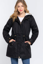 Load image into Gallery viewer, Fleece Lined Fur Hoodie Utility Jacket

