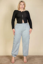 Load image into Gallery viewer, Plus Size Side Pocket Drawstring Waist Sweatpants
