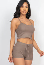 Load image into Gallery viewer, Ribbed Crop Cami Top &amp; Shorts Set
