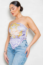 Load image into Gallery viewer, Strapless Satin Effect Scarf Top
